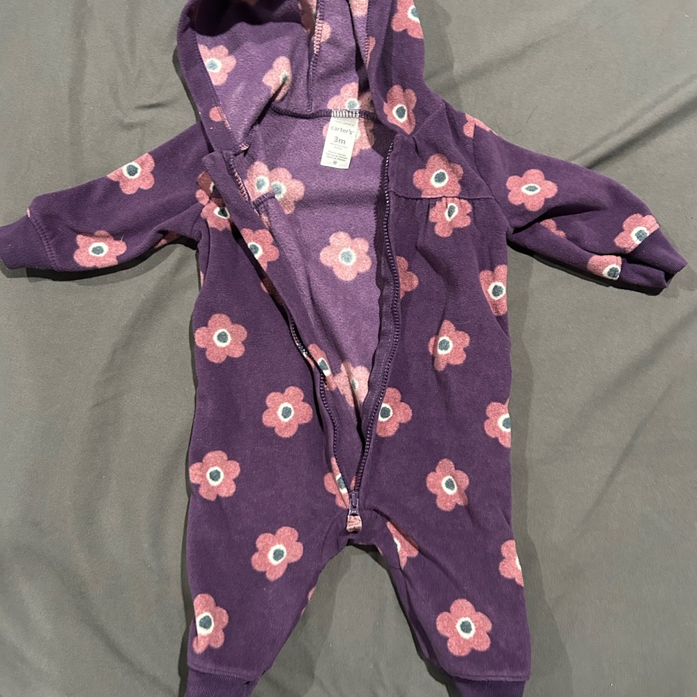 Carter's Purple Floral Kids Footie